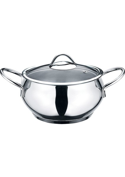 16X10 Elit Çelik Tencere Gümüş Renkli Sağlam ve Şık Tasarım