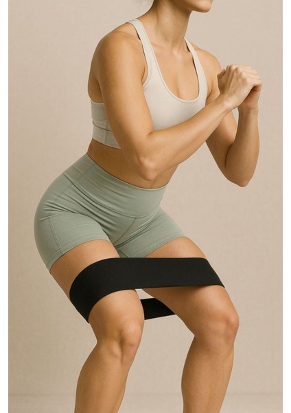 Orta Sertlik Direnç Bandı - Yoga, Pilates ve Fitness Için Siyah Renkli