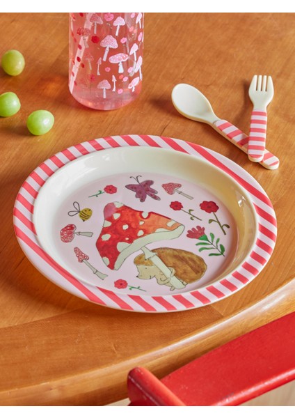 Melamin Çocuk Tabağı - Pembe Tatlı Orman