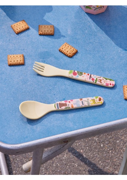 Melamin Çatal ve Kaşık Seti - Pembe Vahşi Yaşam fiyatları