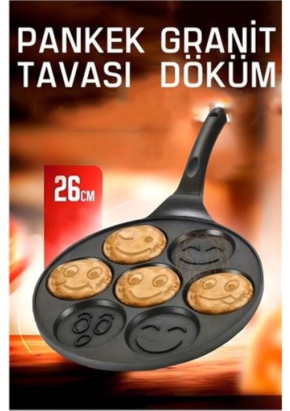 Renkli Granit Döküm Pankek Tavası, Sağlıklı ve Dayanıklı Mutfak Gereci
