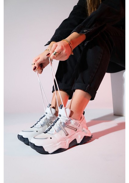 Beyaz-Çok Renkli Kadın Sneaker 98-65160