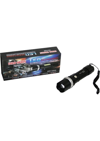 Gold Orıon KM-105 2ın1 Zoomlu El Feneri - Cob LED USB Şarjlı Metal Kasa 15.5cm 3000 Lumen (5047)