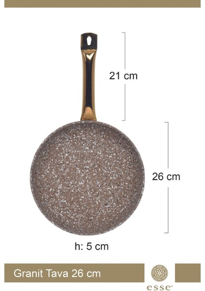Bej Granit Yapışmaz Tava 26 Cm, Dayanıklı ve Şık Mutfak Ürünü fiyatları