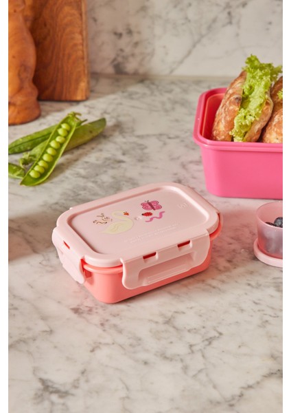 Plastik Small Lunchbox - Pembe Vahşi Yaşam modelleri