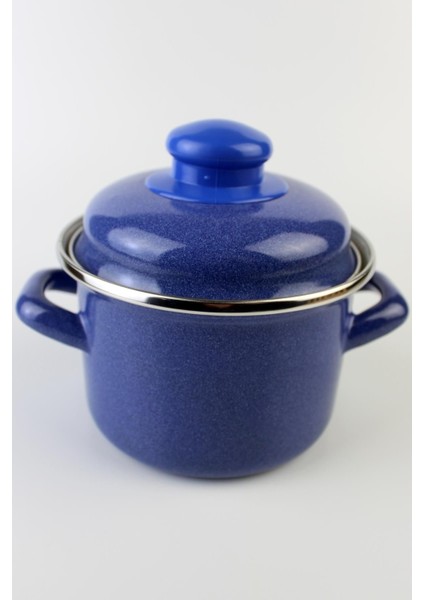 Işlevsel Emaye Mini Tencere 12CM 900ML Mavi Renk