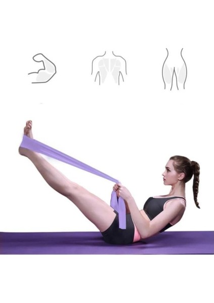 Çok Renkli Pilates ve Yoga Direnç Lastiği, Ev Spor Egzersizi Için 119X14.7 cm