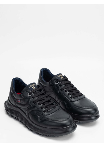 Erkek Hakiki Deri Siyah Deri Sneakers & Spor Ayakkabı