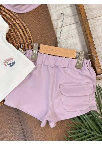 Pamuklu Çiçek Nakışlı 3lu Kız Bebek Takım indirimleri