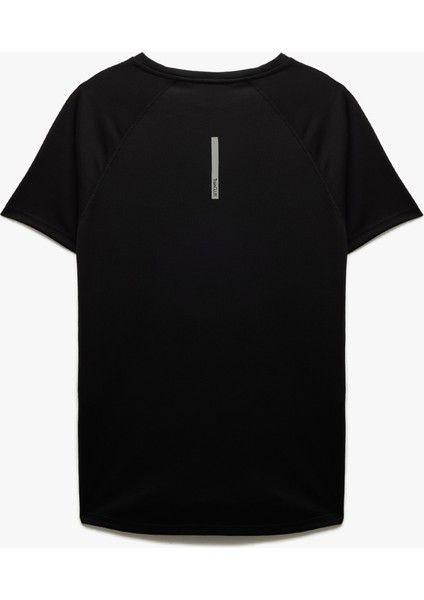 Yeni Sezon Kısa Kollu Bisiklet Yaka Reglan Kol Arkası Baskılı Slim Fit Spor Tişört indirimleri