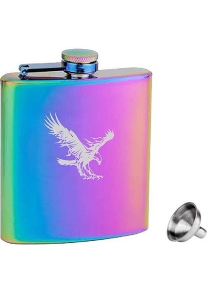 Rainbow Paslanmaz Çelik Cep Içki Matarası 6 Oz 180ML Kartal