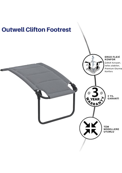 Clifton Footrest Kamp Sandalyesi Ayak Dayama Aparatı Grey fırsatları