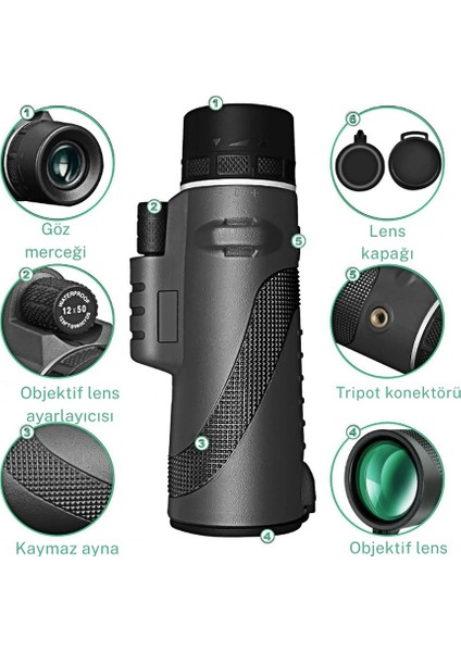 Tek Göz Dürbün Hd Zoom Teleskop Tripot Telefon Kamera El Dürbünü 80X Monoküler Taşınabilir fiyatları
