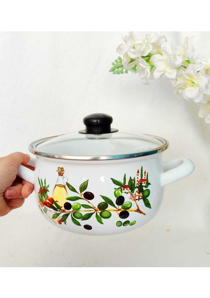 Ekru Emaye Tencere 2l, 18CM, Süt, Yoğurt, Çorba, Güveç Için Ideal Seçenek