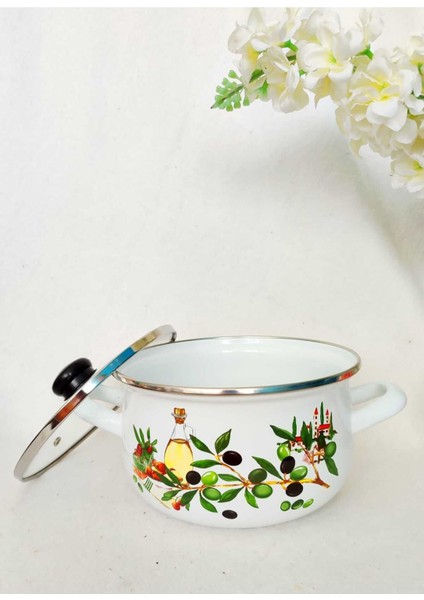Ekru Emaye Tencere 2l, 18CM, Süt, Yoğurt, Çorba, Güveç Için Ideal Seçenek
