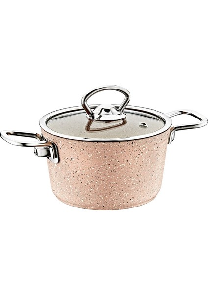 Mini Granit Tencere Seti, 16X8,5 Cm, Sıvı ve Kahve Tonlarında, Dayanıklı ve Şık Tasarım