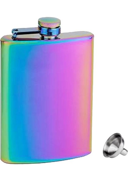 Rainbow Paslanmaz Çelik Cep Icki Matarası 8oz 240ML