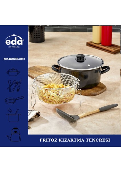 Siyah Emaye Fritöz Tencere, Dayanıklı ve Şık Mutfak Gereci fiyatları
