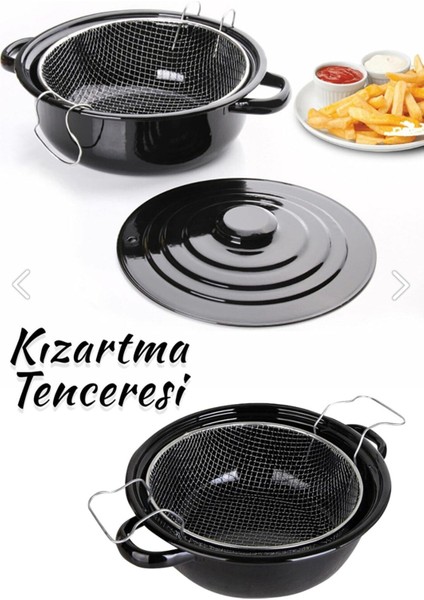 Beyaz Emaye Fritöz Kızartma Tenceresi, Sağlıklı ve Şık Mutfak Arkadaşı