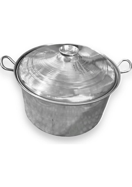 44 cm Alüminyum Kulplu Dik Tencere, 25 Litre, Dayanıklı ve Şık Mutfak Gereci