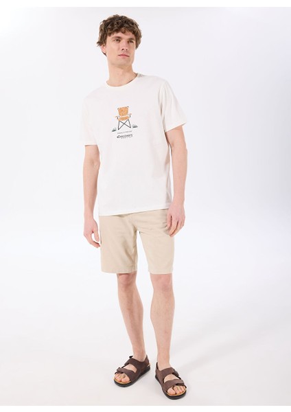 D5SM-TST3996 Kırık Beyaz Bisiklet Yaka Relaxed Fit Baskılı T-Shirt fiyatları