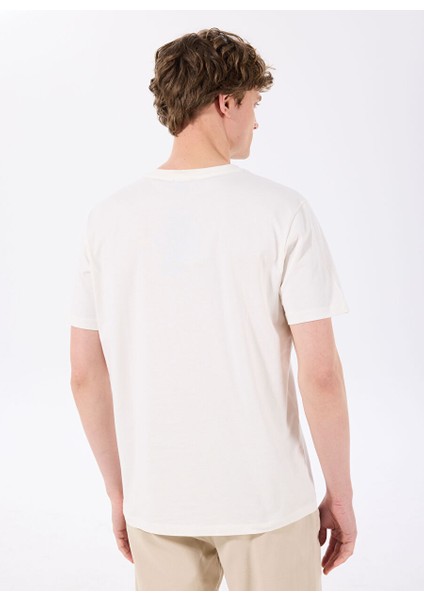 D5SM-TST3996 Kırık Beyaz Bisiklet Yaka Relaxed Fit Baskılı T-Shirt indirimleri