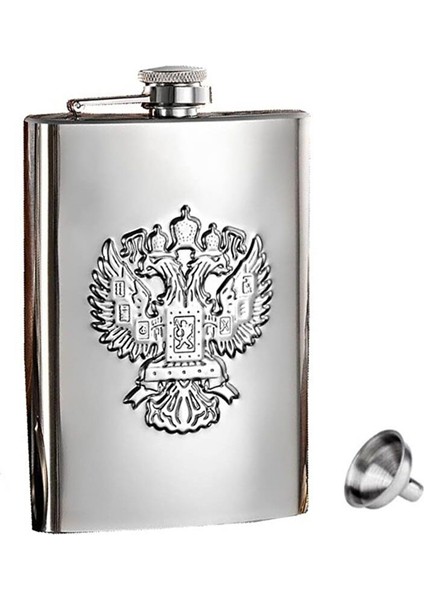 Twin Eagle Paslanmaz Çelik Cep Içki Matara Krom 9oz 270ML