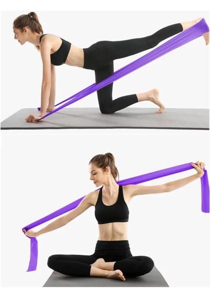 Mor Pilates Bandı 150X7,5 Cm, Jimnastik ve Egzersiz Için Dayanıklı Lastik, 1 Adet indirimleri