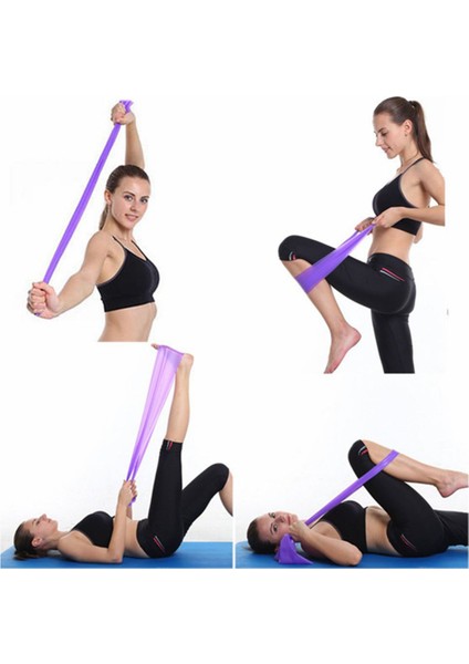 Mor Pilates Bandı 150X7,5 Cm, Jimnastik ve Egzersiz Için Dayanıklı Lastik, 1 Adet