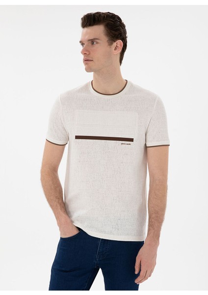 Ekru Erkek Slim Fit T-Shirt Kıko