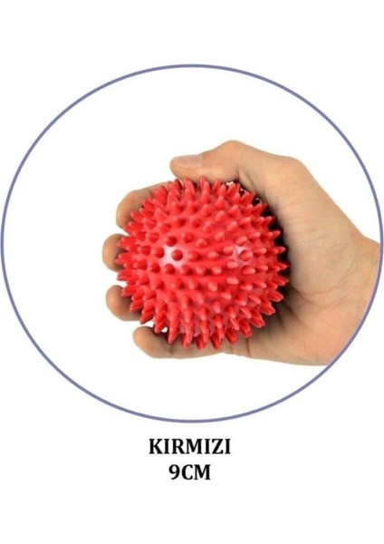 Yumuşak Dikenli Top, Masaj ve Duyu Egzersizi, 9 Cm, Kırmızı