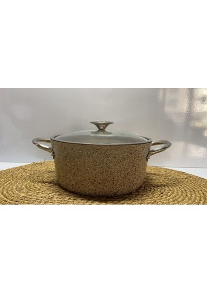 24CM Granit Tencere Bej Renkli Dayanıklı ve Şık Tasarım modelleri