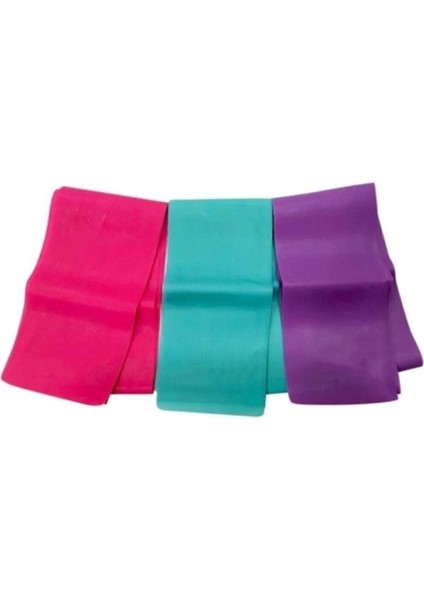 3'lü Pilates Direnç Lastiği Seti, Mavi, 90X7,5 Cm, Farklı Direnç Seçenekleri fiyatları