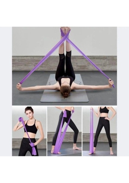 3'lü Pilates Direnç Lastiği Seti, Mavi, 90X7,5 Cm, Farklı Direnç Seçenekleri fırsatları