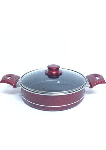Şık ve Modern 24CM Derin Teflon Tencere, Kırmızı Renk Seçeneğiyle. fiyatları