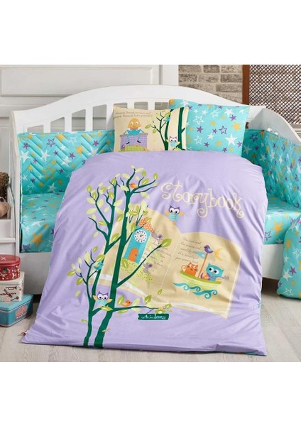 Dream Clock Lila Poplin Bebek Nev Takımı
