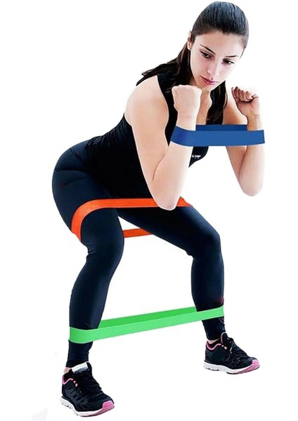 Mavi 2'li Dirençli Çalışma Lastiği, Pilates ve Squat Egzersizi Için Ideal