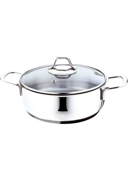 24 cm Basık Çelik Saplı Şık ve Dayanıklı Mutfak Gereçleri