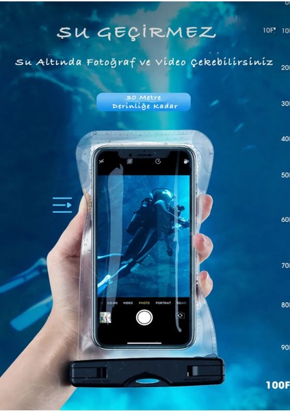 Tüm Telefonlara Uyumlu Su Geçirmez Deniz Havuz Altı Askılı Telefon Kılıfı fırsatları