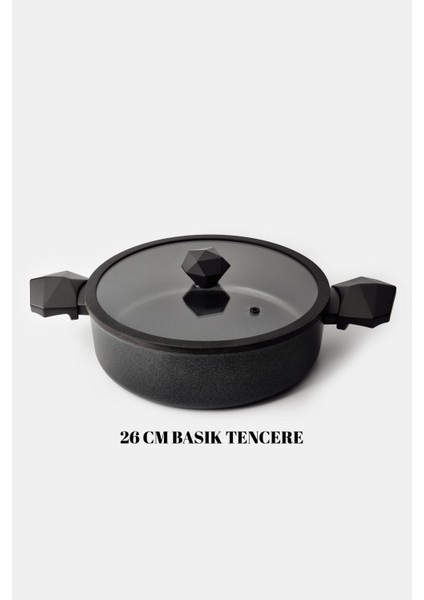 26 cm Siyah Basık Tava, Dayanıklı ve Şık Mutfak Gereci fırsatları