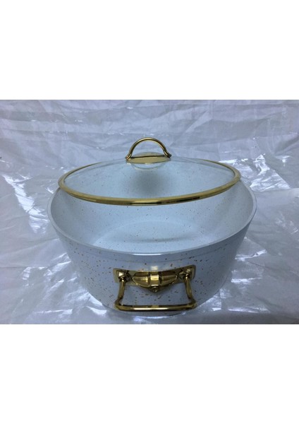 Beyaz Granit Gold 20 cm Derin Tencere, Şık ve Dayanıklı Mutfak Gereci