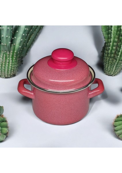 Kırmızı Emaye Mini Tencere 12CM 900ML Yumurta, Sos, Mama Için Şık ve Dayanıklı