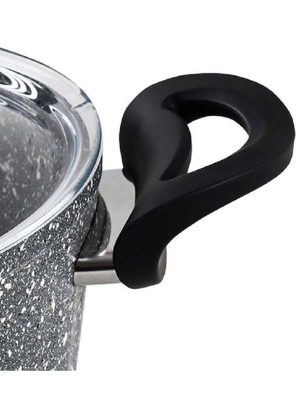 26 cm Granit Derin Tencere, Gri Cam Kapaklı, Dayanıklı ve Şık Tasarım fiyatları