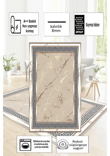 Kaymaz Taban Yıkanabilir Dijital Baskılı Halı Yolluk Mutfak Halısı
