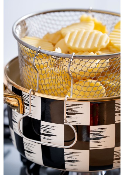 Siyah Emaye Fritöz Tencere 22 Cm, Kaliteli ve Şık Mutfak Gereci fırsatları