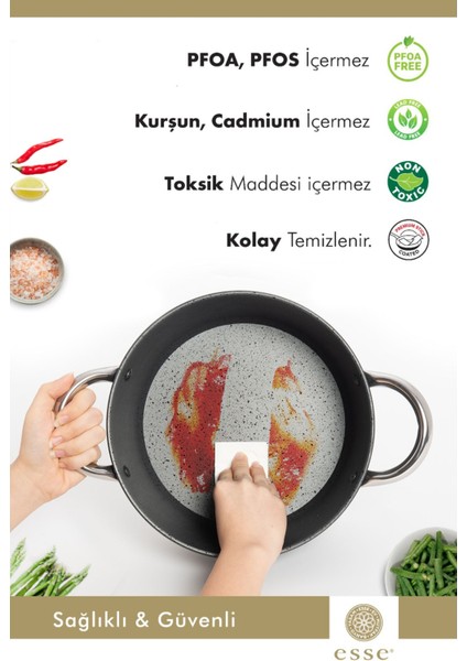 Derin Yapışmaz Tencere, Siyah, 20 Cm, Dayanıklı ve Pratik Kullanım fırsatları