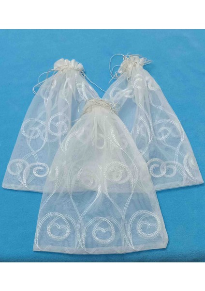 Desenli Tül Kese 22*30 cm Ebatında 6 Adettir Hediyelik Bohçalık Çeyizlik Havlu Kesesi