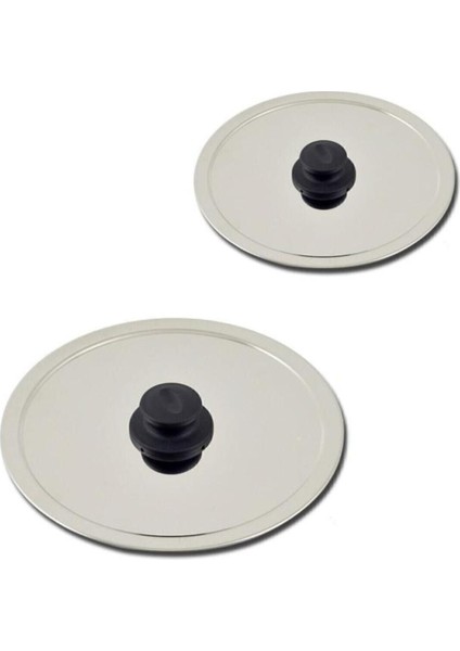 Gri Çelik Balık Tavası Kapağı, 2 Adet (26 ve 30 Cm)