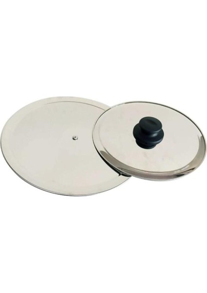 Gri Çelik Balık Tavası Kapağı, 2 Adet (26 ve 30 Cm) modelleri