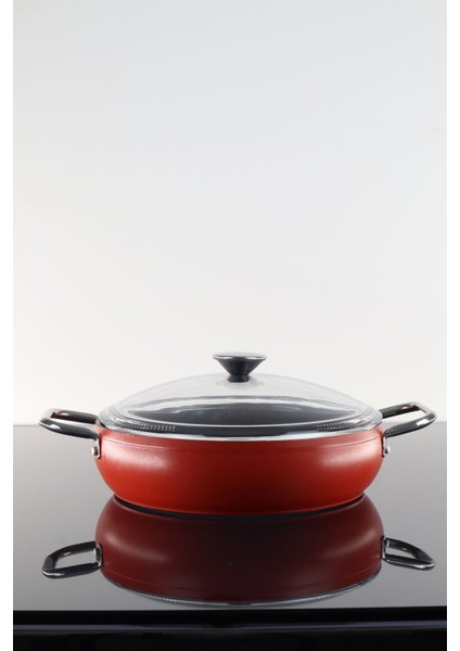 26 cm Kırmızı Karnıyarık Tencere, Sağlıklı ve Kullanışlı Mutfak Gereci